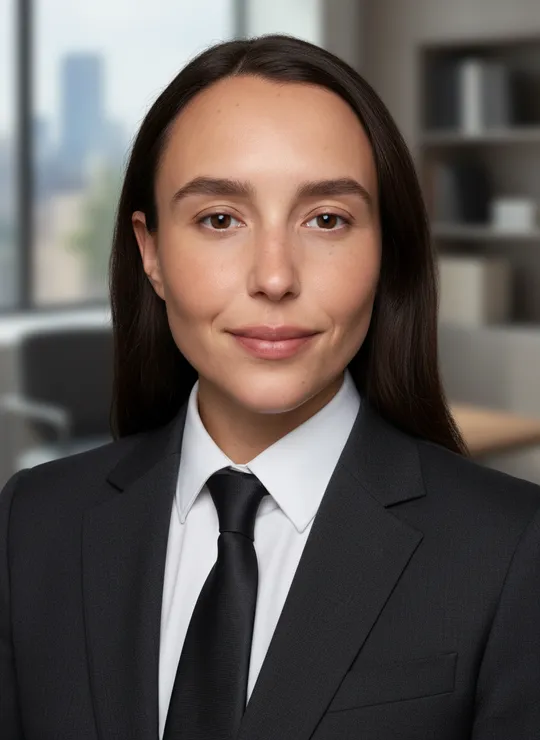 Corporate headshot of a woman in a suit